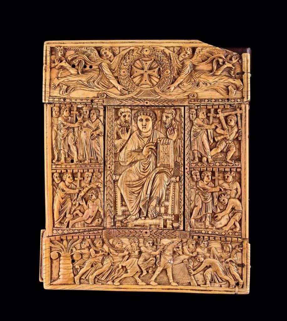 Ivory binding of the Etchmiadzin Gospel. Photograph of the original: Matenadaran.