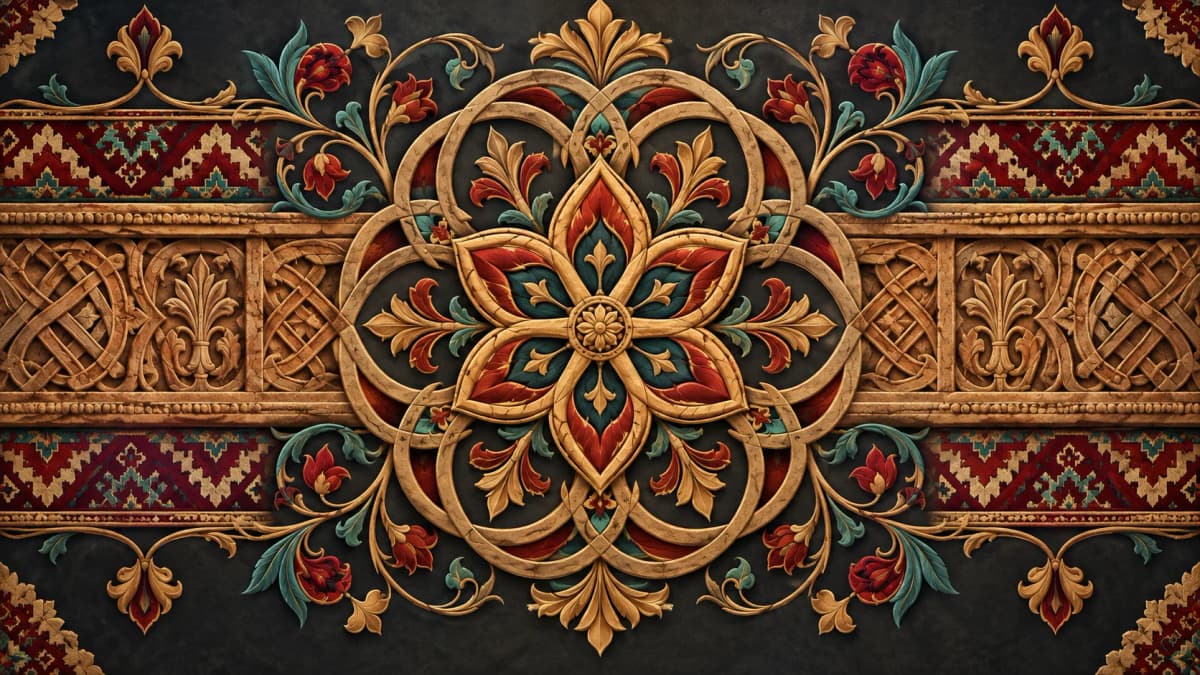 The language of Armenian ornament — Thematic illustration generated with AI