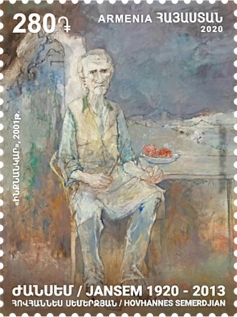 Jean Jansem, Self-Portrait on an Armenian stamp, 2020 · HayPost