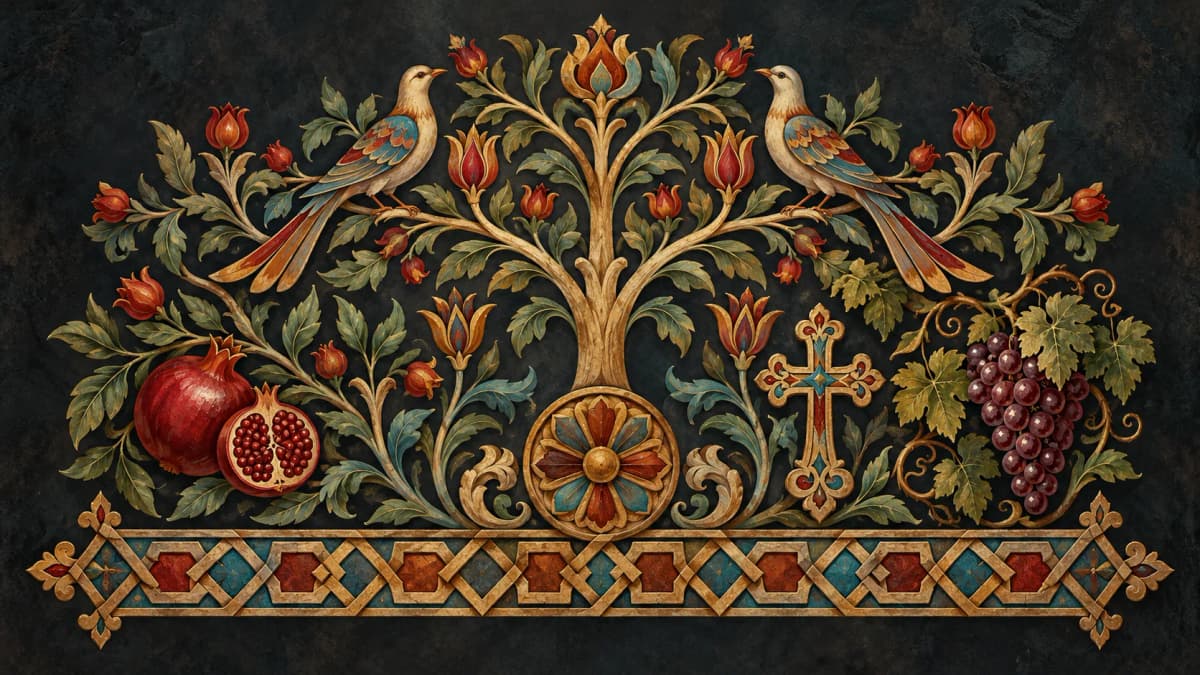 Symbols and principal motifs — Thematic illustration generated with AI