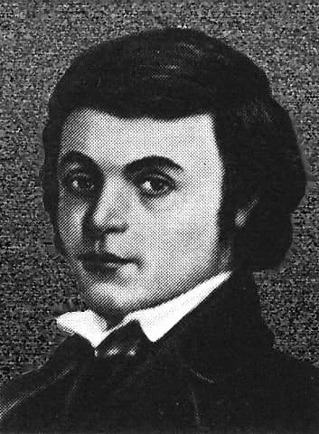 Historical portrait of Khachatur Abovyan. Unknown artist. Public domain. Wikimedia Commons: Abovian.jpg.